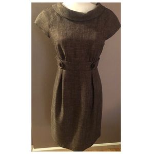 London Times tapered fit brown tweed Dress-8
